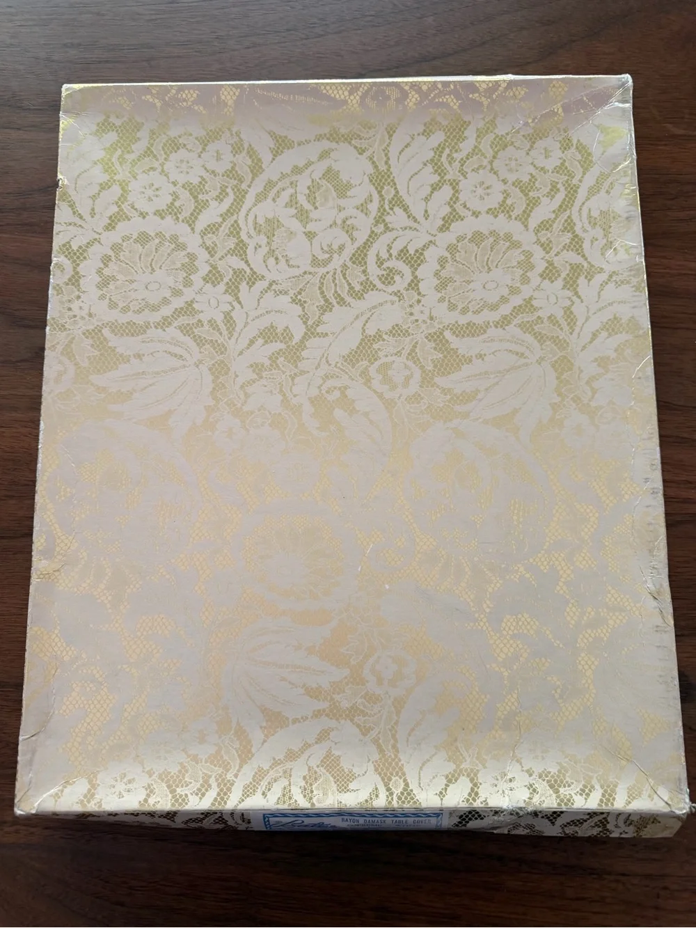 Bates White Floral Damask Tablecloth 54 x 54”